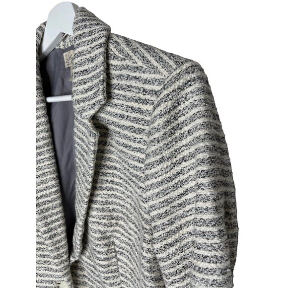 Lucky Brand Gray White Striped Knit Blazer Size M - Picture 5 of 14